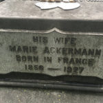 Marie Ackerman grave, Trinity Cemetery. (Source findaagrave.com)