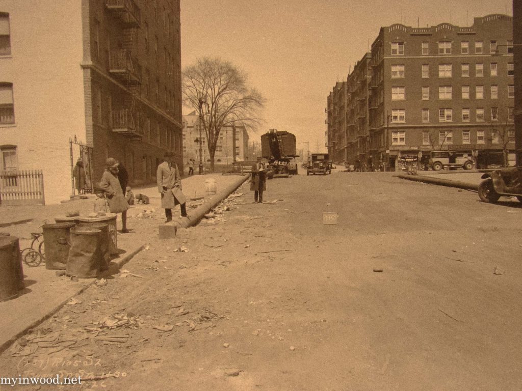 The Inwood section of northern Manhattan, 1926. View from Isham Street looking west to Broadway. (NYHS)